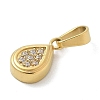 Ion Plating(IP) 304 Stainless Steel Micro Pave Cubic Zirconia Pendants STAS-Z107-02G-03-2
