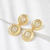 Brass Micro Pave Clear Cubic Zirconia Stud Earrings EJEW-H154-10B-G-2