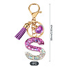 Alloy Resin Heart Keychains KEYC-TADJ0002-01G-S-3