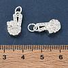Brass Micro Pave Clear Cubic Zirconia Pendants CU-CBA3F77-06S-3