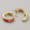 Enamel Hoop Earrings with Clear Cubic Zirconia EJEW-WH0004-39B-3