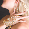 ANATTASOUL 2Pcs 2 Colors Crystal Rhinestone Chain Tassel Ring Bracelets Set BJEW-AN0001-19-5