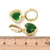 Valentine's Day Heart Brass & Glass Hoop Earrings EJEW-Z164-23G-04-5