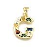 Brass Micro Pave Clear Cubic Zirconia Pendants KK-G521-01G-G-01-1