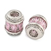 Rack Plating Brass Micro Pave Cubic Zirconia European Beads KK-F089-31P-02-2
