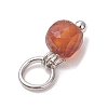Natural Mixed Gemstone Faceted Cube Charms PALLOY-JF04818-5