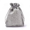 Polyester Imitation Burlap Packing Pouches Drawstring Bags ABAG-R004-14x10cm-11-1