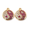 Eco-Friendly Brass Micro Pave Cubic Zirconia Charms ZIRC-C027-10-RS-2