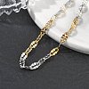 304 Stainless Steel Dapped Chains Bracelets for Women BJEW-D466-08B-GP-5