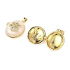 Brass Micro Pave Clear Cubic Zirconia Locket Pendants KK-A294-11G-02-2