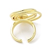 Brass Open Cuff Rings for Women RJEW-A035-04G-3