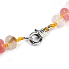 Tigerskin Glass Rondelle Graduated Beaded Necklaces for Women Men NJEW-K388-02P-3
