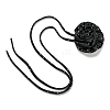 Polka Dot Pattern Fabric Rose Tie Choker Necklaces for Women LS-NJEW-Z022-01D-2