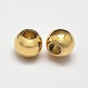 Rack Plating and Vacuum Plating Brass Round Spacer Beads KK-I598-03G-RS-1