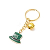 St.Patrick's Day Hat with Clover Alloy Enamel Charms Keychains KEYC-JKC00367-01-1