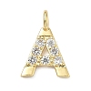 Brass Micro Pave Clear Cubic Zirconia Pendants KK-I476-01G-A-1