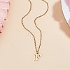 304 Stainless Steel Letter Pendant Necklaces NJEW-LP0001-53F-G-3