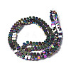 Electroplate Rainbow Color Non-magnetic Synthetic Hematite Beads Strands G-N337-03-2
