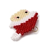 Glass Seed Beaded Santa Claus Pendants PALLOY-MZ00812-4