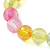 7.5mm Faceted Round Transparent Acrylic Beaded Stretch Bracelets BJEW-JB10249-02-3