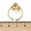 316 Stainless Steel with Natural Mixed Gemstone Cuff Rings RJEW-Z098-01G-09-5