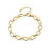 Brass Oval Link Chain Bracelets for Women Men BJEW-K273-11G-4