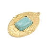 Bohemian Style 304 Stainless Steel with Synthetic Turquoise Pendants STAS-G381-02G-04-2