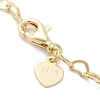 925 Sterling Silver Heart Link Chain Anklets Jewelry for Women AJEW-F162-008G-2
