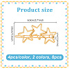 8Pcs 2 Colors Iron and Zinc Alloy Star Hair Barrettes PHAR-HY0001-06-2