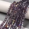 Transparent Electroplate Glass Beads Strands LS-GLAA-F029-4mm-A04-4