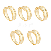 Unicraftale 5Pcs Brass Wave Open Cuff Ring for Women RJEW-UN0002-33LG-1