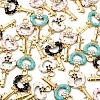 40Pcs 4 Colors Alloy Enamel Pendants ENAM-CJ0002-59-5