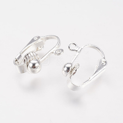 Brass Clip-on Earring Findings KK-E491-S-1
