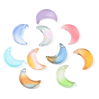 50Pcs Gradient Color Glass Pendants GLAA-FS0001-48-1