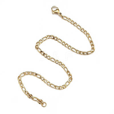 Ion Plating(IP) 304 Stainless Steel Figaro Chain Bracelets BJEW-L634-04A-G-1