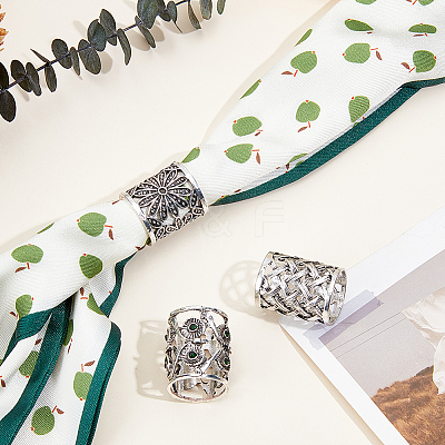 3Pcs 3 Styles Alloy Scarf Clips AJEW-CY0002-62-1
