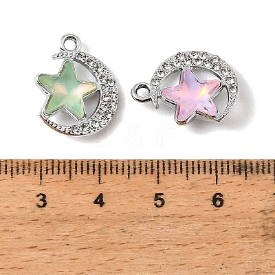UV Plating Alloy Glass Pendants FIND-K032-25P-1