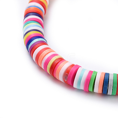 Handmade Polymer Clay Heishi Beaded Necklaces NJEW-JN02449-01-1
