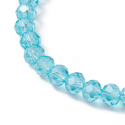 10Pcs 10 Styles Faceted Glass & Handmade Polymer Clay Breaded Stretch Bracelets BJEW-JB10259-1
