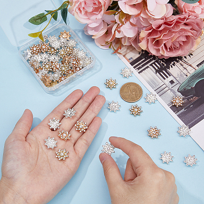 60Pcs 6 Style Alloy Rhinestone Cabochons ALRI-FH0001-16-1