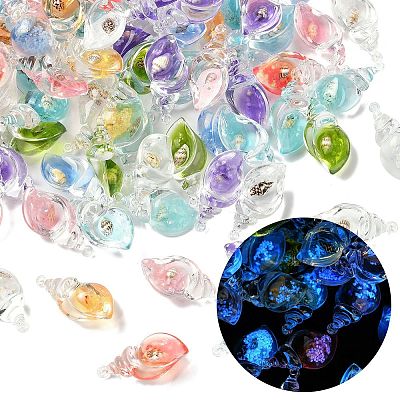 Luminous Transparent Resin Pendants X-RESI-Z038-02-1