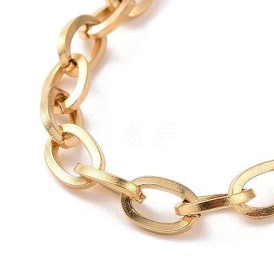 PVD Vacuum Plating 304 Stainless Steel Cable Chain Bracelet for Men Women BJEW-E031-05C-G-1