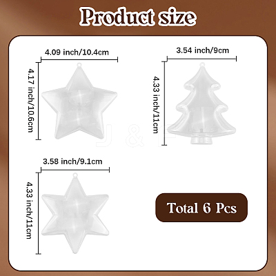 6Pcs 3 Styles Blank Plastic Big Pendants KY-GF0001-65A-1