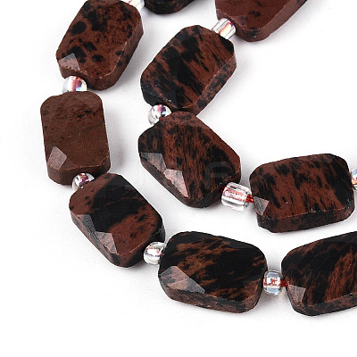 Natural Mahogany Obsidian Beads Strands G-T139-74-1