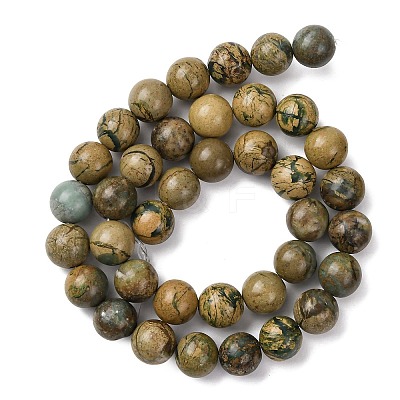 Natural Green Dragon Veins Beads Strands G-D098-A01-10mm-1