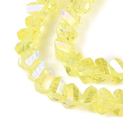 Electroplate Transparent Glass Beads Strands EGLA-Q139-01A-A16-1