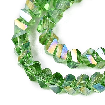 Electroplate Transparent Glass Beads Strands EGLA-Q139-01A-A19-1