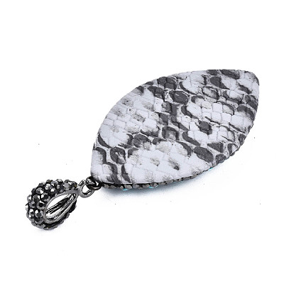 Polymer Clay Rhinestone Pendants RB-S056-12B-B-1