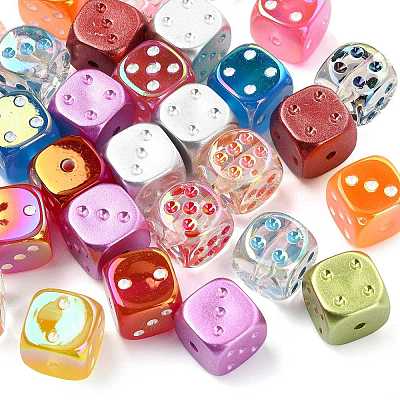 30Pcs 3 Styles UV Plating Transparent Acrylic Beads OACR-FS0002-60-1