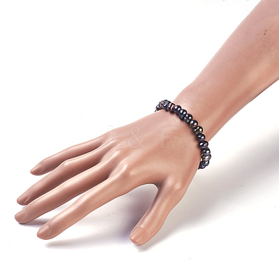 Natural Pearl Stretch Bracelets BJEW-JB03912-1